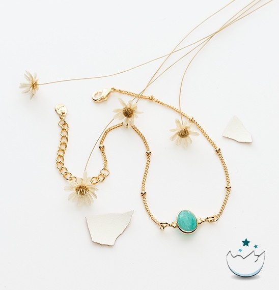 ŒUF BRACELET CHAINE PERLEE AMAZONITE