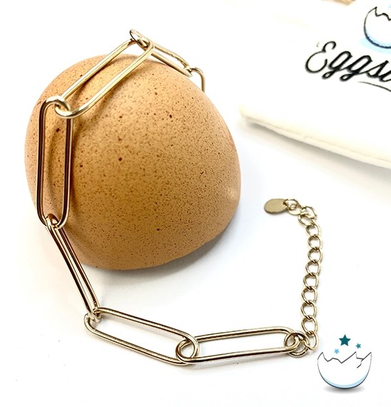 Bracelet en grosse mailles bibi - caché dans un oeuf de poule l'eggstra