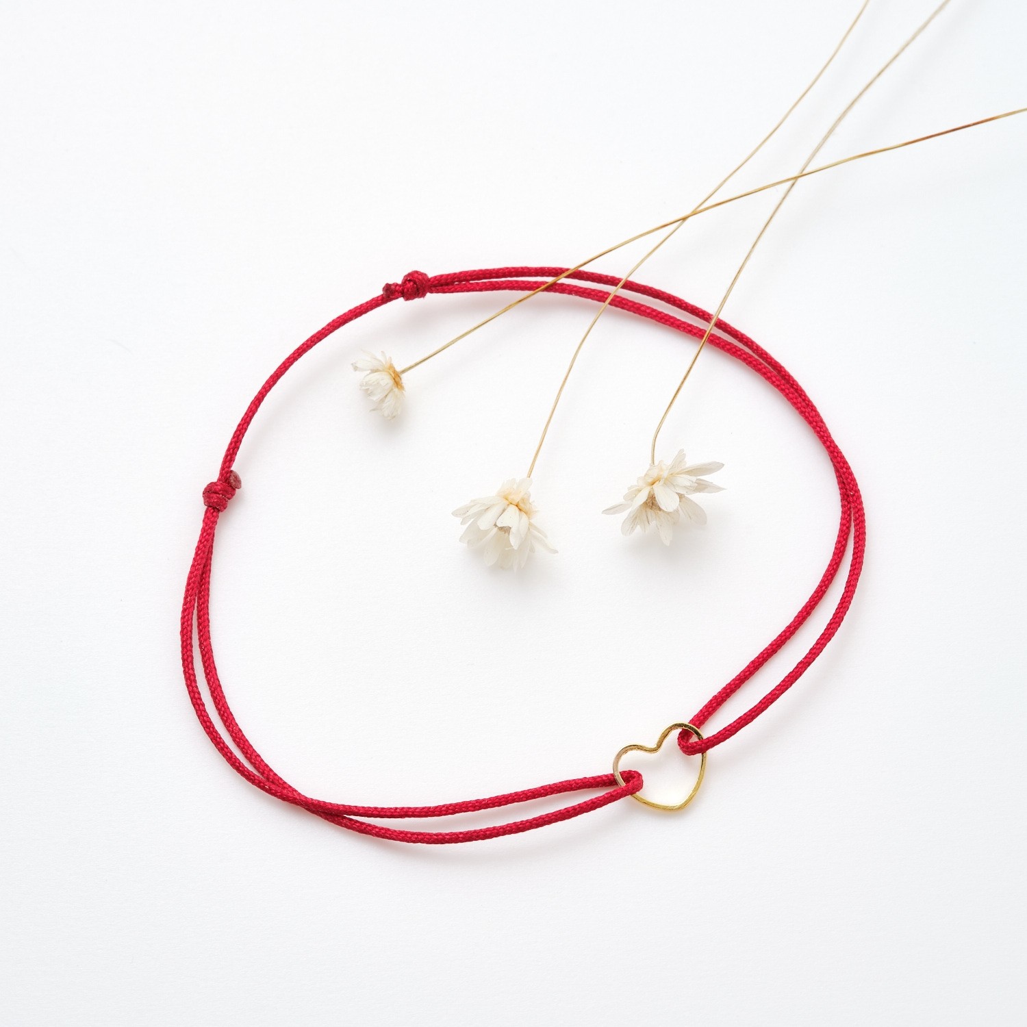 BRACELET CŒUR D'ARTICHAUT ROUGE CHERRY