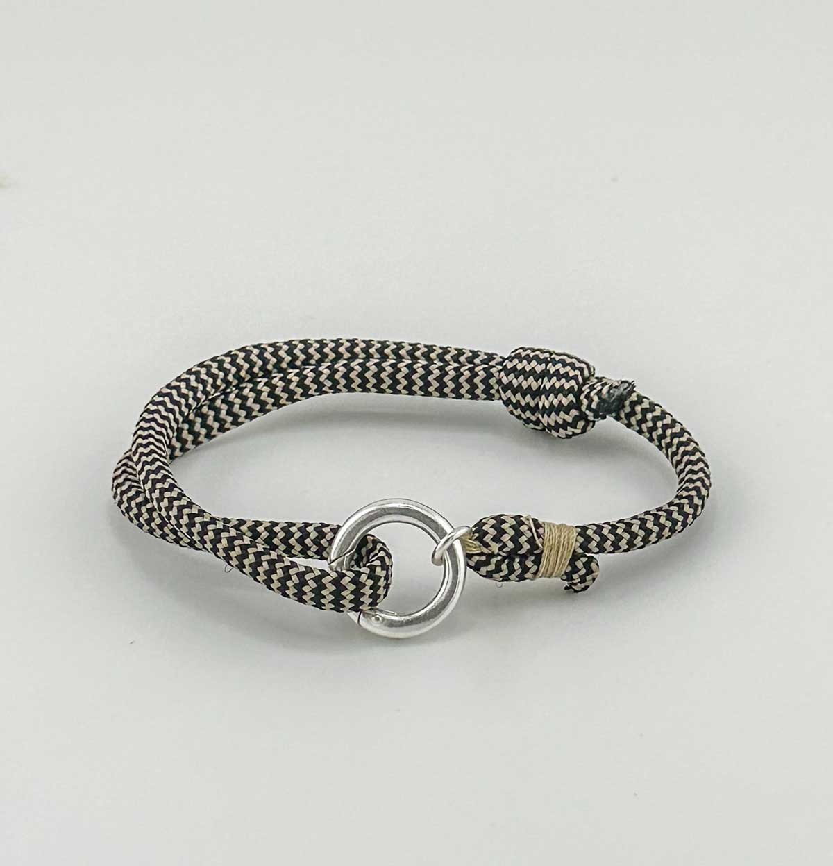 OEUF BRACELET MOUSQUETON NOIR & SABLE