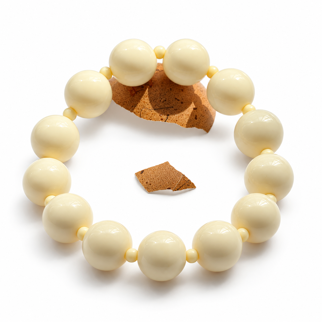 Œufs bracelet Pop Crème en perles acryliques de 14 mm