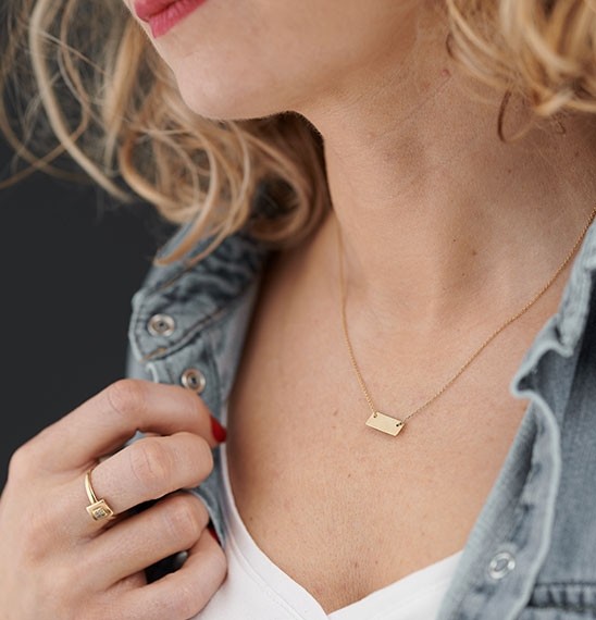 COLLIER CASSINI RECTANGLE DORÉ 