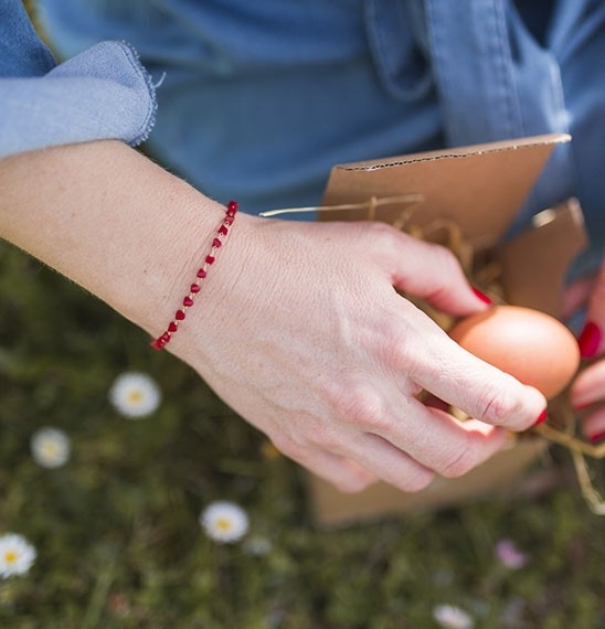 BRACELET STONE ROUGE