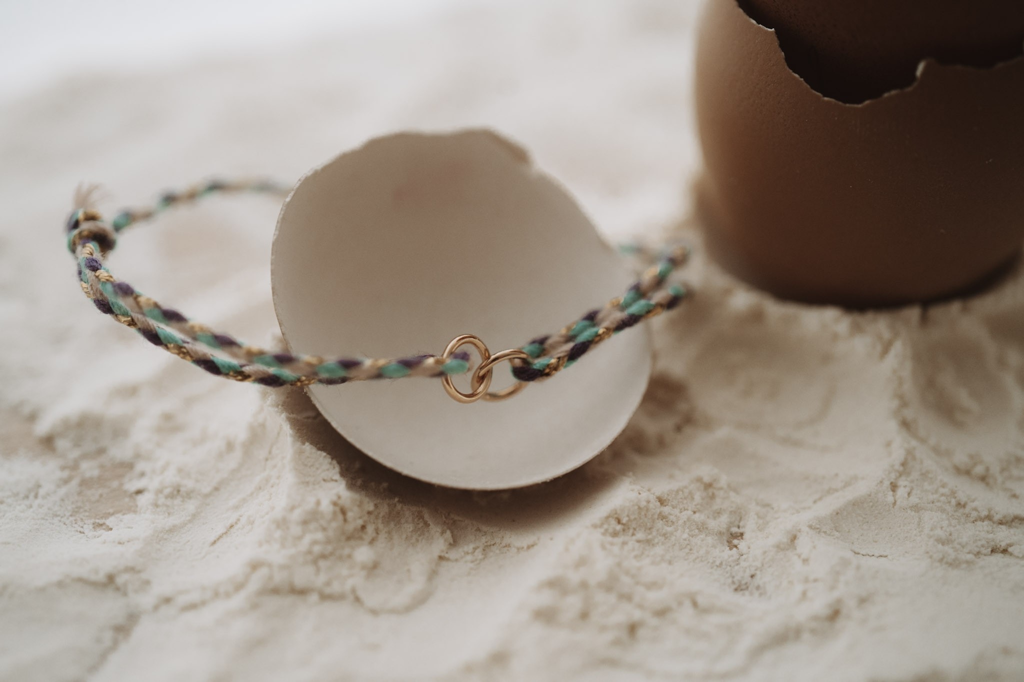 OEUF BRACELET TWIN BLEU PLAQUÉ OR 3 MICRONS