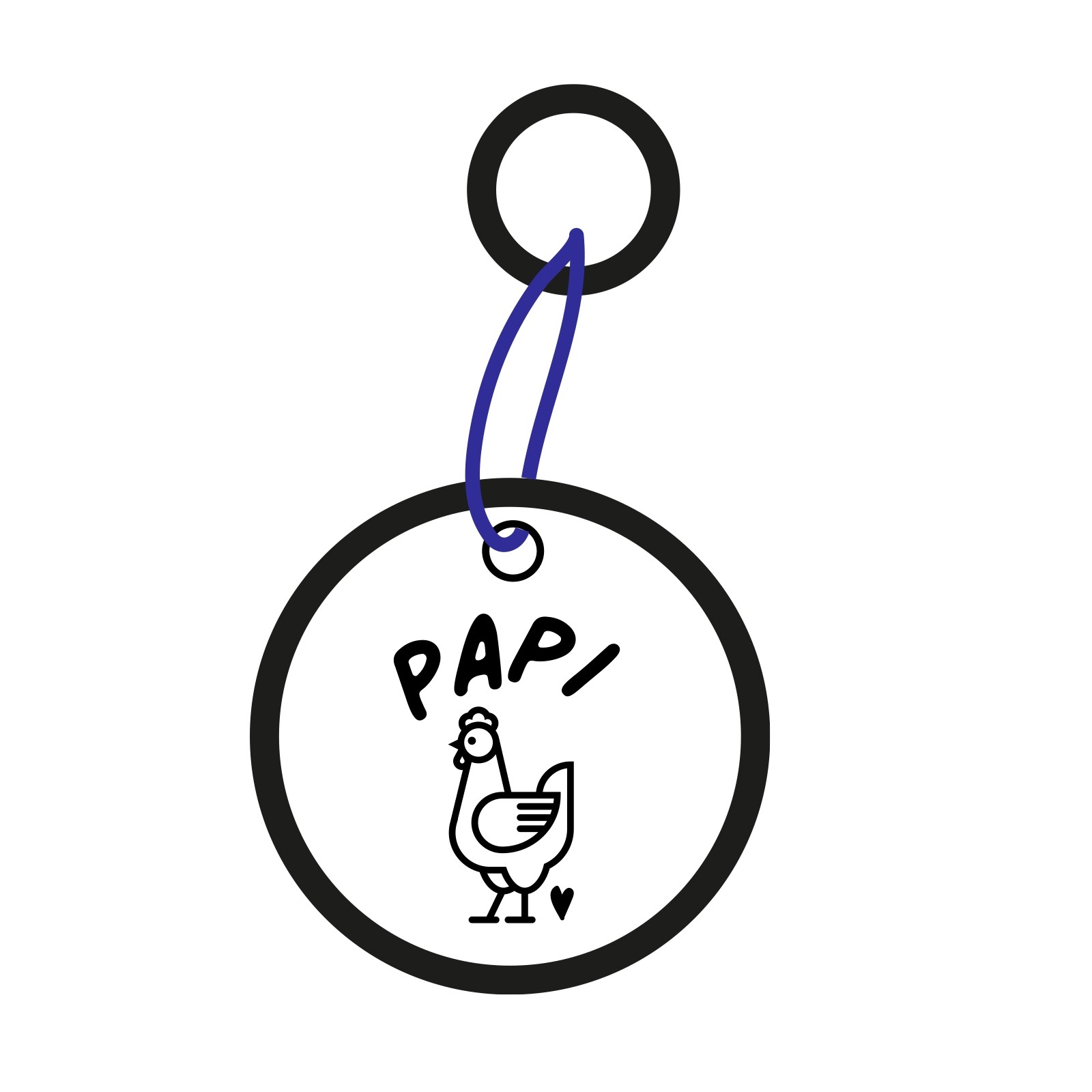 Porte-clés Papi poule caché dans un oeuf surprise leggstra