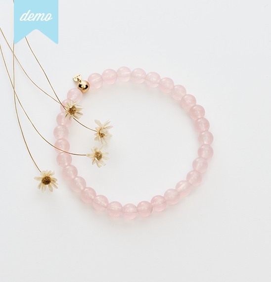BRACELET PERLES DE QUARTZ ROSE