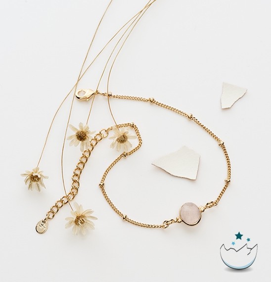 ŒUF BRACELET QUARTZ ROSE