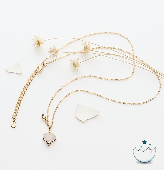 ŒUF COLLIER QUARTZ ROSE