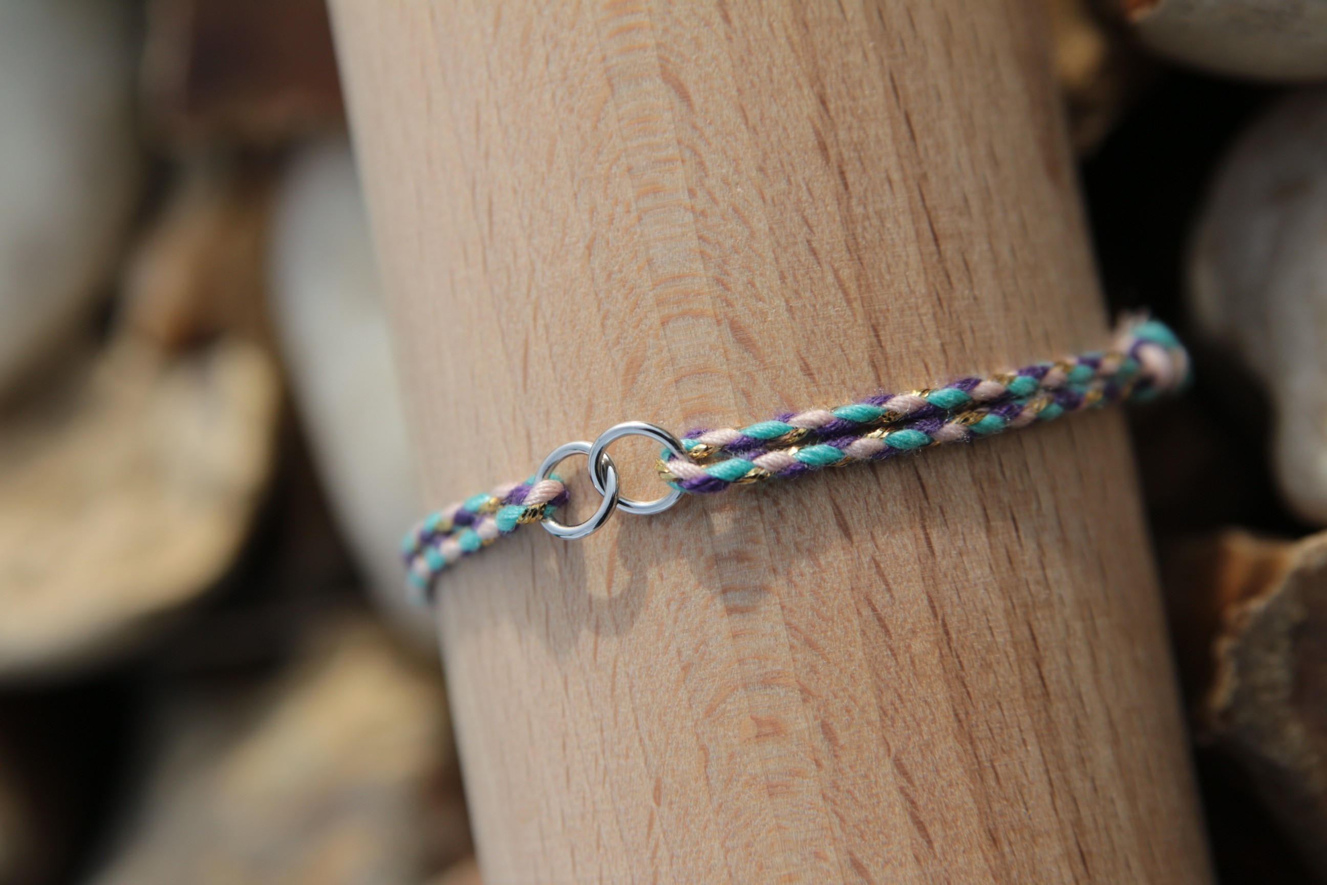 OEUF BRACELET TWIN BLEU ARGENT 925