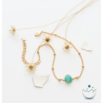 ŒUF BRACELET CHAINE PERLEE AMAZONITE