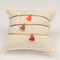 OEUF BRACELET COULISSANT COEUR GRENADINE