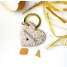 PORTE CLES CUIR COEUR MARRAINE - ROSE GOLD